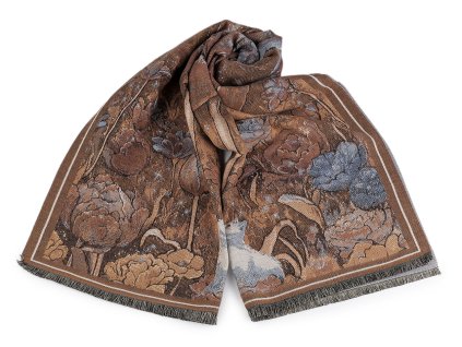 Šátek / šála / pléd typu kašmír 70x185 cm (Balení 1 ks, Varianta 1 béžová velbloudí)