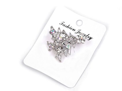 Brož s broušenými kamínky vánoční stromeček (Balení 1 ks, Varianta 1 platina AB)