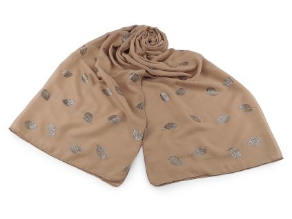 Šátek / šála se zlatým potiskem 70x180 cm (Balení 1 ks, Varianta 1 bílá)