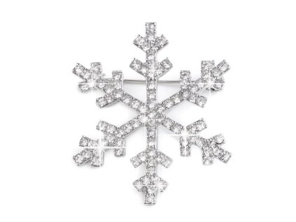 Brož s broušenými kamínky vločka (Balení 1 ks, Varianta crystal)