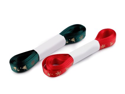 Vánoční saténová stuha šíře 10 mm (Balení 5 m, Varianta 1 červená zlatá)