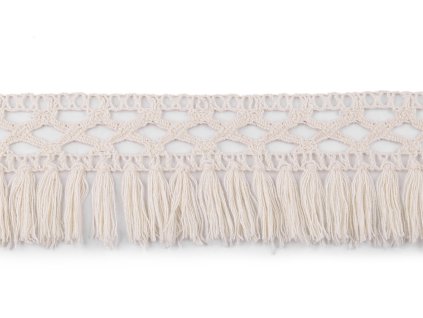 Bavlněné třásně / krajka šíře 45; 55 mm (Balení 1 m, Varianta 1 (45 mm) režná světlá)