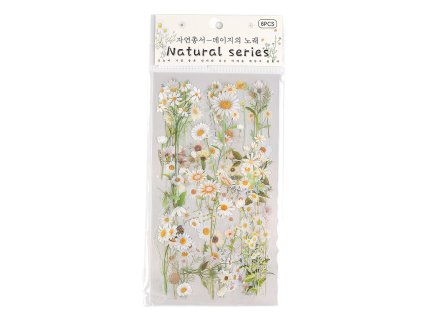 Průhledné samolepky květin a rostlin (Balení 1 sáček, Varianta 1 bílá)