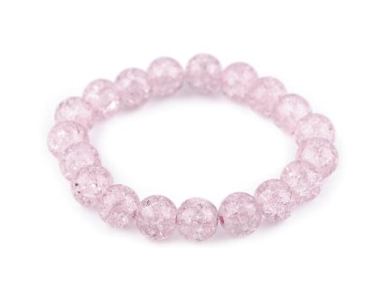 Náramek pružný ze skleněných korálků (Balení 1 ks, Varianta 1 růžová nejsv.)