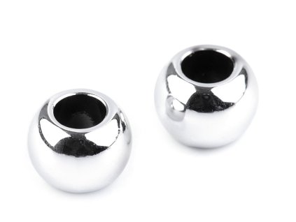 Plastové korálky Metalic s velkým průvlekem 11x15 mm (Balení 10 ks, Varianta 2 růžové zlato)