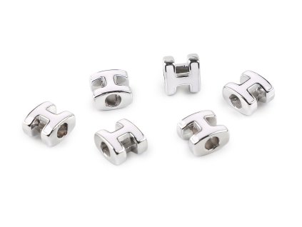 Plastové korálky s velkým průvlekem H 10x11 mm (Balení 10 ks, Varianta 1 bílá)