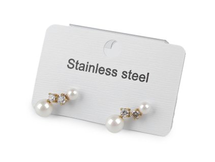 Perlové náušnice z nerezové oceli (Balení 1 pár, Varianta 1 stříbrná)
