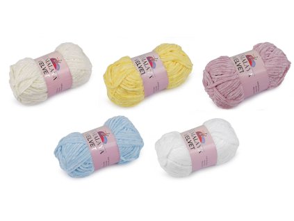 Pletací žinylková příze Velvet 100 g (Balení 1 ks, Varianta 1 (90008) krémová světlá)