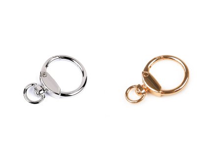 Kovová karabina otočná kulatá, průvlek 10 mm (Balení 10 ks, Varianta 1 nikl)