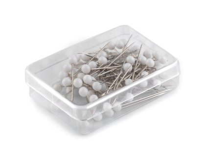Špendlíky s plastovou hlavičkou délka 32 mm bílé (Balení 1 krab., Varianta nikl)
