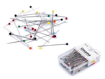 Špendlíky se skleněnou hlavičkou na patchwork délka 38 mm (Balení 1 krab., Varianta mix)