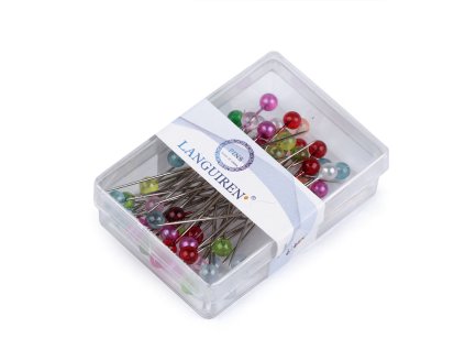 Ozdobné špendlíky s transparentní hlavičkou délka 40 mm (Balení 1 krab., Varianta mix)