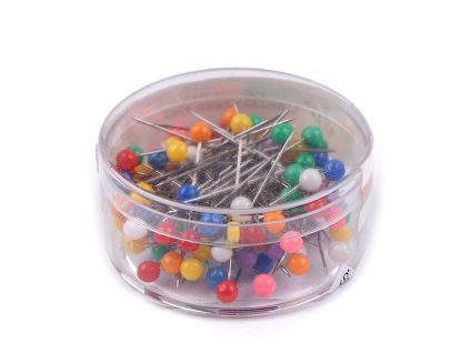 Špendlíky nerezové s plastovou hlavičkou délka 32 mm (Balení 1 krab., Varianta mix)