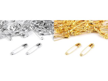 Spínací špendlíky délka 22 mm sypané (Balení 100 ks, Varianta 1 stříbrná)