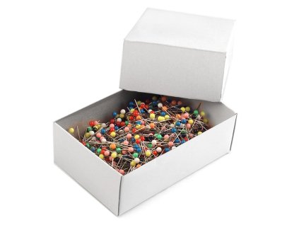 Špendlíky s plastovou hlavičkou délka 30 mm (Balení 1 krab., Varianta mix nikl)