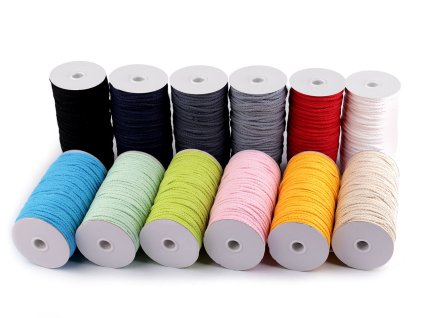 Bavlněná šňůra Ø5 mm splétaná (Balení 1 m, Varianta 1 bílá)