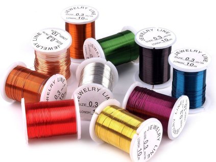 Dekorační drátek měděný Ø0,3 mm, návin 10 m (Balení 1 ks, Varianta 5 měděná světlá)