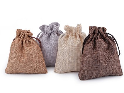 Dárkový pytlík 10x12 cm imitace juty (Balení 10 ks, Varianta 2 hnědá tmavá)