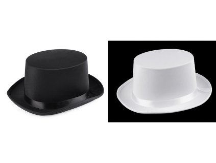 Dekorační klobouk / cylindr k dozdobení (Balení 1 ks, Varianta 3 bílá sněhová)