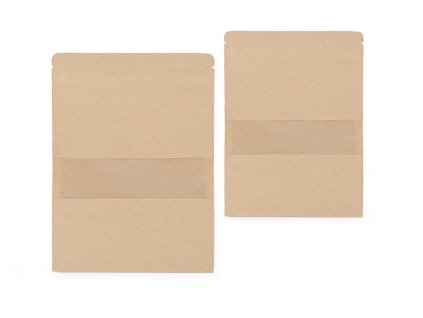 Papírový sáček s průhledem, malý (Balení 50 ks, Varianta 1 (10 x 15 cm) přírodní stř.)