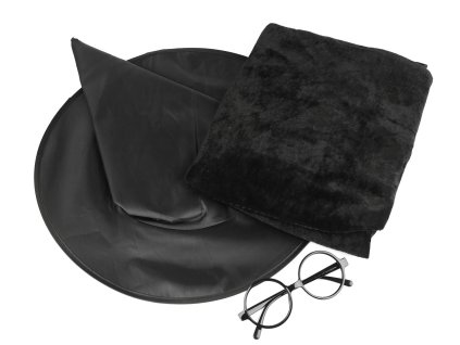 Karnevalový kostým čaroděj, čarodějnice (Balení 1 sada, Varianta černá)