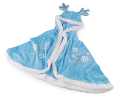 Karnevalový plášť sametový - ledová královna (Balení 1 ks, Varianta modrá azuro)