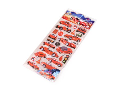 Samolepky 3D auta (Balení 1 karta, Varianta 1 viz foto)