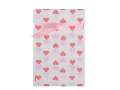 Sáček s atlasovou stuhou 15x23 cm (Balení 50 ks, Varianta 2 transparent květ)