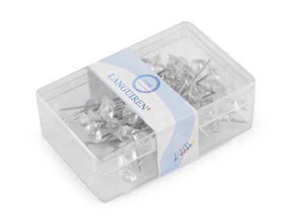 Nerezové ozdobné špendlíky délka 38 mm diamant (Balení 1 krab., Varianta transparent)