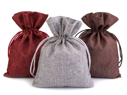 Dárkový pytlík 13x18 cm imitace juty (Balení 1 ks, Varianta 3 šedá)