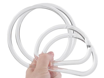 Akrylová ucha na tašky, transparent (Balení 2 ks, Varianta 1 transparent)