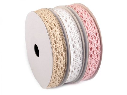 Bavlněná krajka mix šíře 13 mm (Balení 3 ks, Varianta mix č. 4)