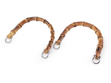 Bambusová ucha na tašky 15x18 cm (Balení 2 ks, Varianta 1 bambus tmavý nikl)