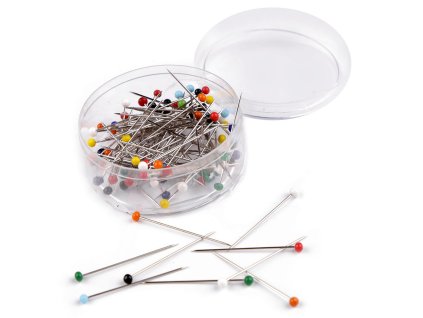 Špendlíky se skleněnou hlavičkou délka 32 mm (Balení 1 krab., Varianta nikl)