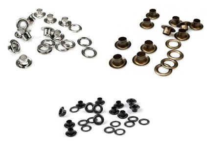 Průchodky s podložkou vnitřní Ø5,5 mm / vnější Ø10 mm (Balení 100 pár, Varianta 1 nikl)