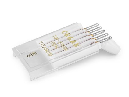 Strojové jehly Top Stitch s velkým ouškem 70; 80; 90 Organ (Balení 1 krab., Varianta (90/14) zlatá)