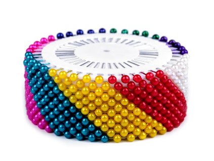 Špendlíky s plastovou hlavičkou na rozetě délka 37 mm (Balení 12 rozeta, Varianta 1 mix)