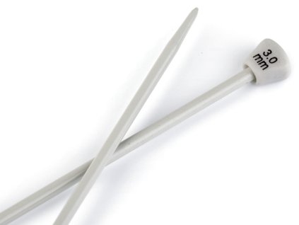 Rovné jehlice č. 2; 2,5; 3 (Balení 1 pár, Varianta 3 mm stříbrná)