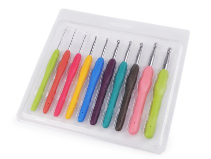 Sada háčků na háčkování se silikonovou rukojetí (Balení 1 sada, Varianta mix)