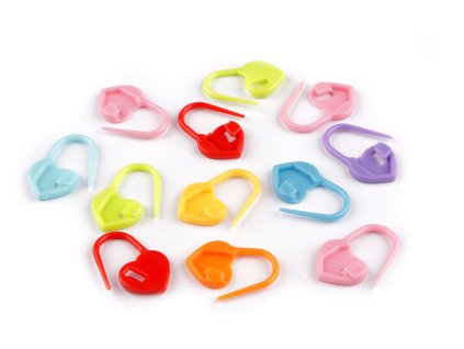 Spínací špendlík na pletení srdce 14x24 mm (Balení 20 ks, Varianta mix)