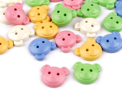 Knoflík dětský velikost 34" medvídek (Balení 25 ks, Varianta 2 žlutá světlá)