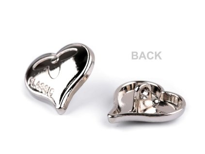 Kovový knoflík srdce velikost 24"; 28" (Balení 20 ks, Varianta 4 (28") růžové zlato)