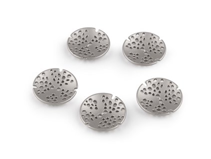 Kovový knoflík designový velikost 32", 48" (Balení 5 ks, Varianta 1 (32") nikl)