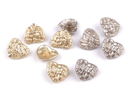 Kovový knoflík tepané srdce velikost 28" (Balení 5 ks, Varianta 1 nikl)