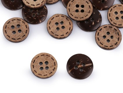 Knoflík kokos oboustranný velikost 24", 28", 36", 40", 48" (Balení 50 ks, Varianta 1 (24") přírodní stř.)