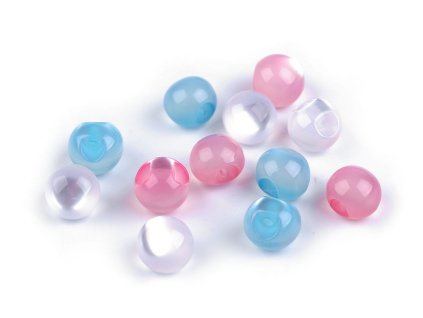 Perla k našití / knoflík kočičí oko Ø10 mm (Balení 10 ks, Varianta 1 bílá mléčná)