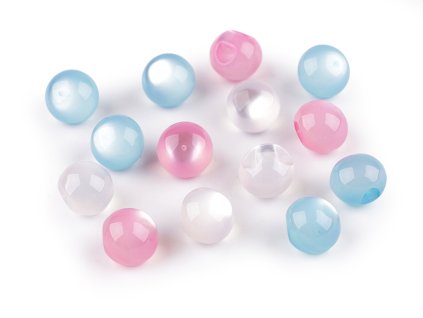 Perla k našití / knoflík kočičí oko Ø11 mm (Balení 10 ks, Varianta 1 bílá mléčná)