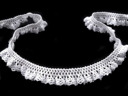 Bavlněná krajka / volánek šíře 15 mm paličkovaná elastická (Balení 81 m, Varianta 1 bílá)