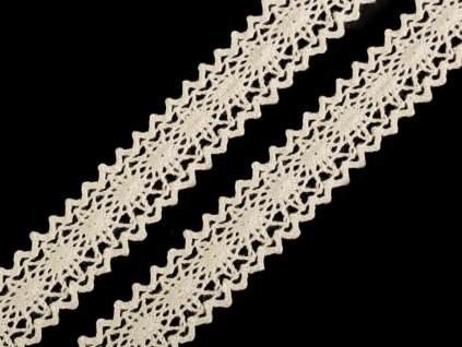 Krajka / vsadka paličkovaná šíře 23 mm (Balení 18 m, Varianta 1 bílá)