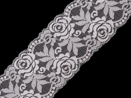 Elastická krajka / vsadka šíře 80-100 mm (Balení 1 m, Varianta 1 (100 mm) bílá)